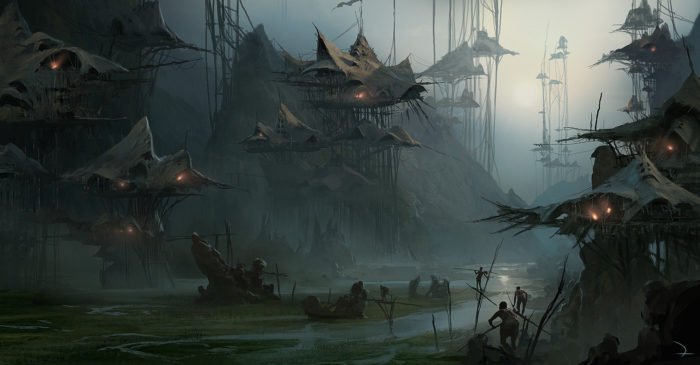martin-deschambault-swamp-village-www-700x365 Fantasy landscape concepts that are awe inspiring