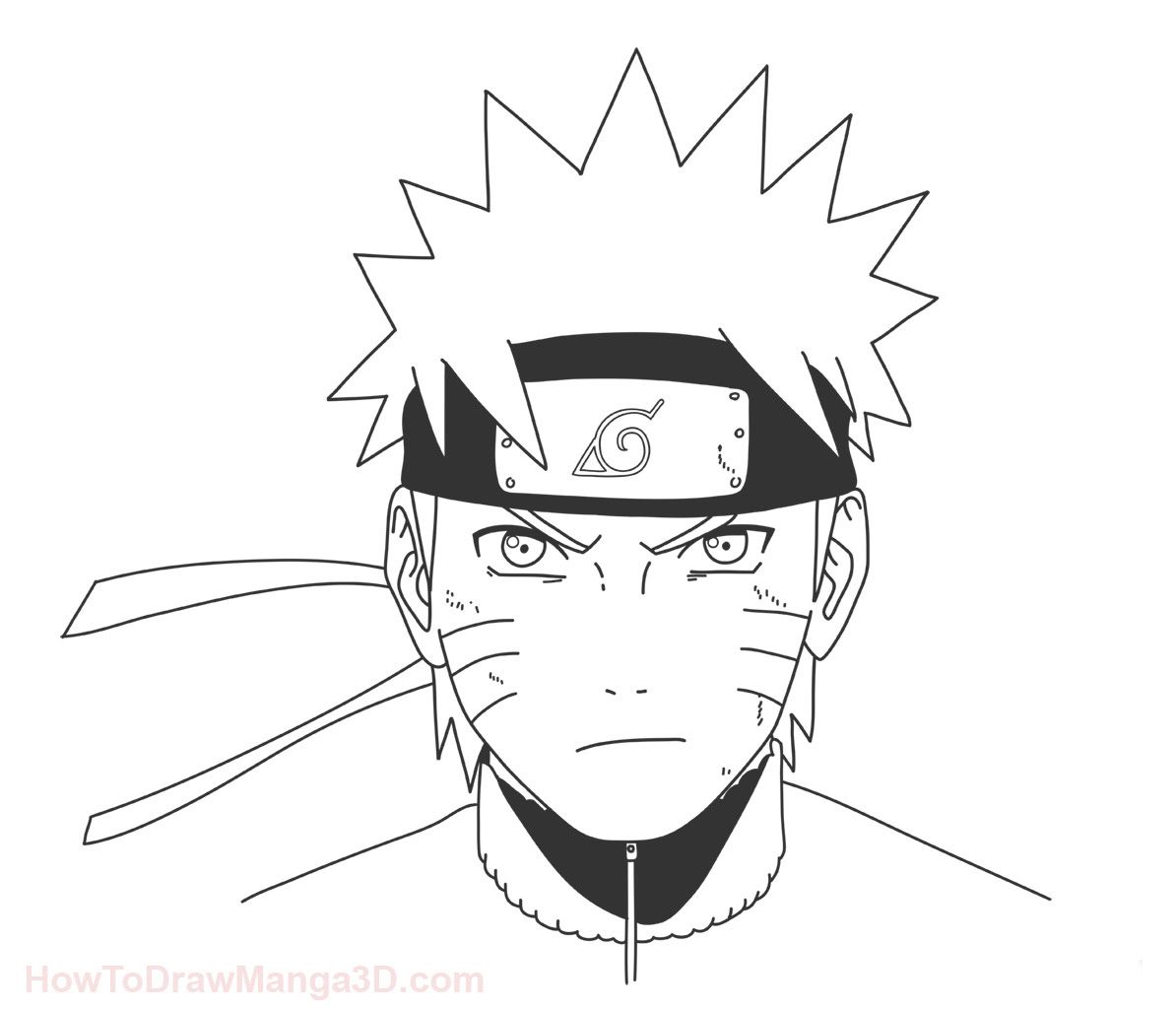 How to draw Naruto, Naruto step by step