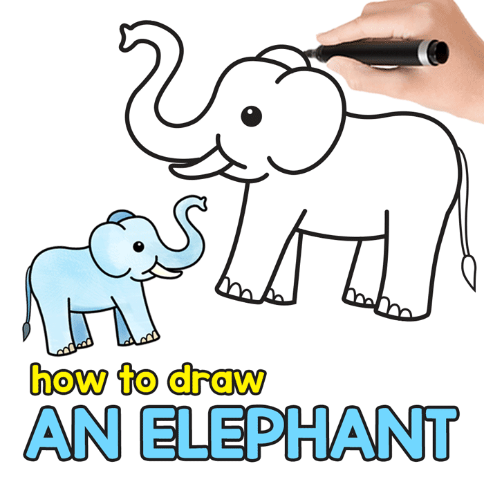 drawing an elephant in its habitat