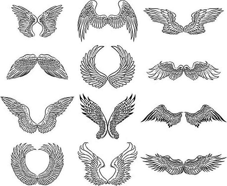 drawings-of-angel-wings-58bf1bdb3df78c353c400ff2 Tutorials on how to draw an angel (face, wings, body)