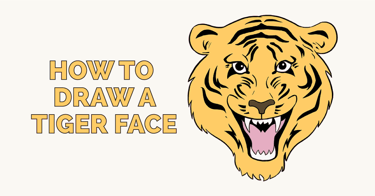 how to draw a tiger face featured image