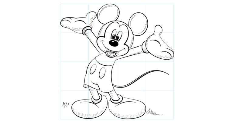 1-4 How To Draw Mickey Mouse In A Few Easy Steps