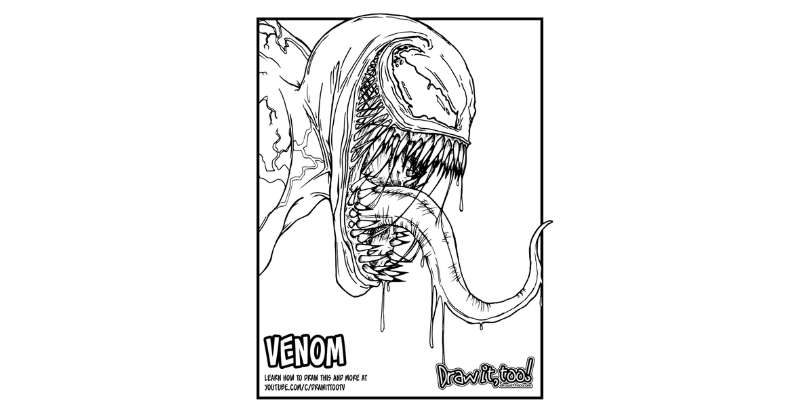 12-5 How To Draw Venom: Easy Drawing Tutorials
