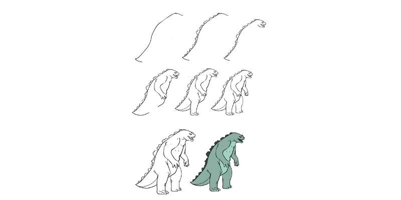 17-6 How To Draw Godzilla So That It Looks Good