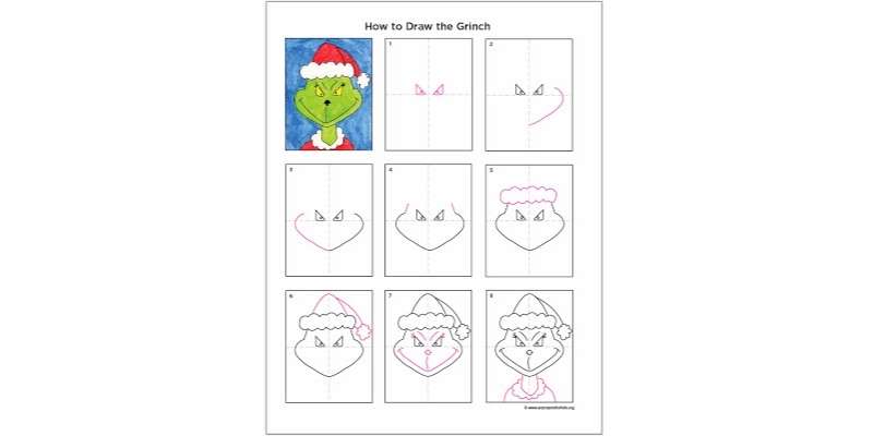3-8 How To Draw The Grinch Easily: 25 Tutorials