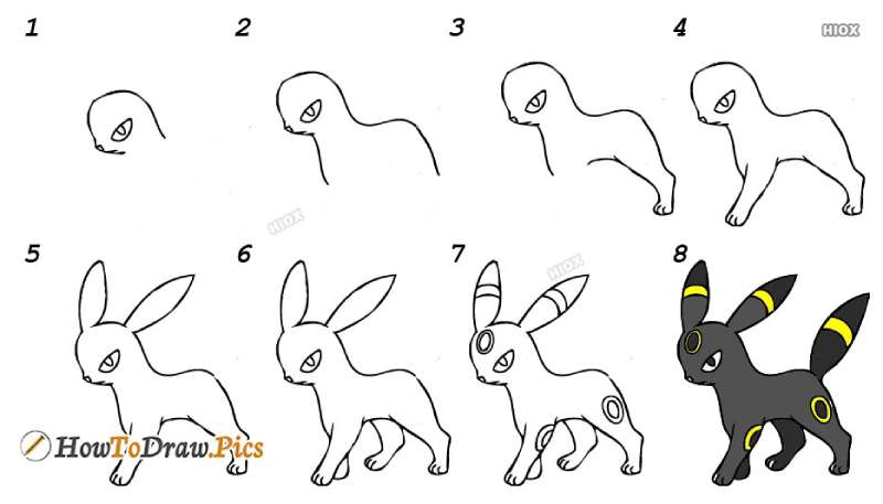 how-to-draw-umbreon-2-1 How To Draw Pokemon: Easy To Follow Tutorials