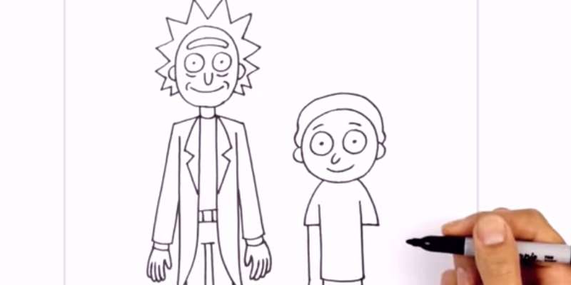 8-3 How To Draw Rick And Morty: 15 Tutorials