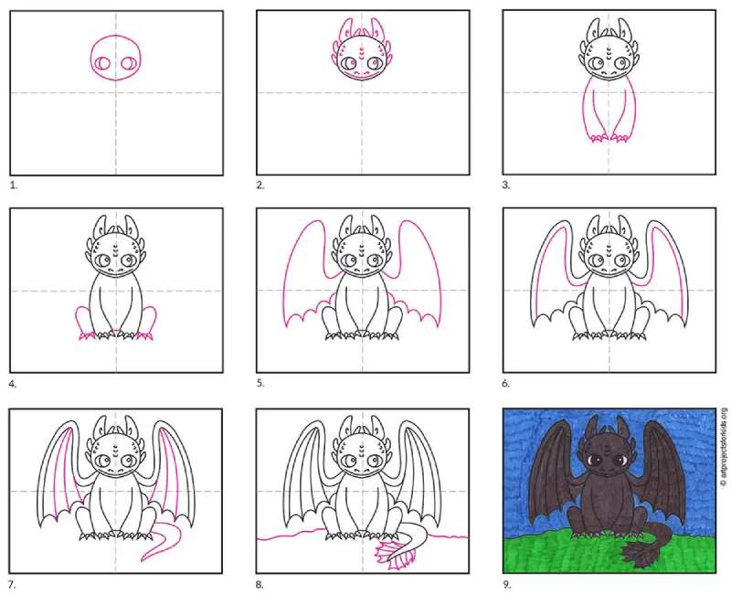 Easy-How-To-Draw-Toothless-The-Dragon-Tutorial-And-Toothless-Coloring-Page-1 How To Draw Toothless In A Few Steps