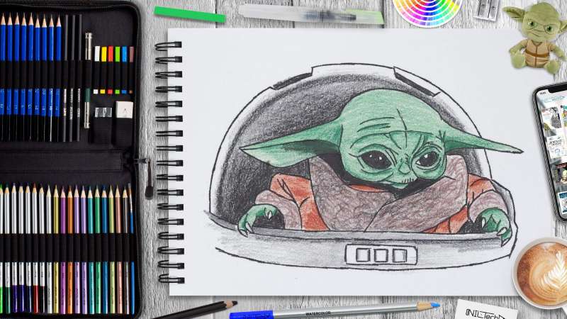 How-To-Draw-Baby-Yoda-Step-By-Step-1 How To Draw Baby Yoda: 23 Tutorials for You