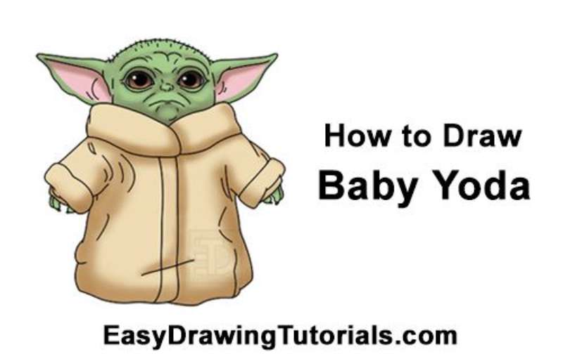 How-To-Draw-Baby-Yoda-The-Mandalorian-VIDEO-Step-By-Step-Pictures-1 How To Draw Baby Yoda: 23 Tutorials for You