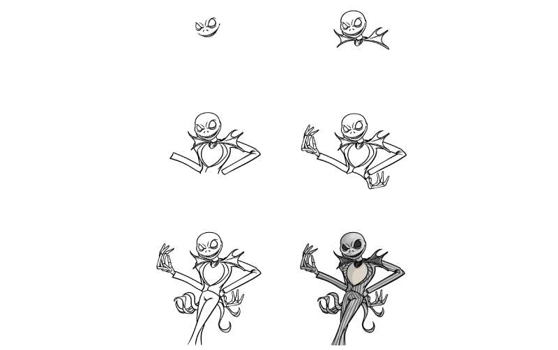 How-To-Draw-Jack-Skellington-%E2%80%93-Step-By-Step-Guide-1 How To Draw Jack Skellington: 21 Easy Tutorials