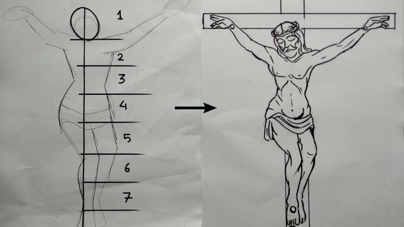 How-To-Draw-Jesus-Christ-Line-Drawing-1 How To Draw Jesus Quickly And Easily
