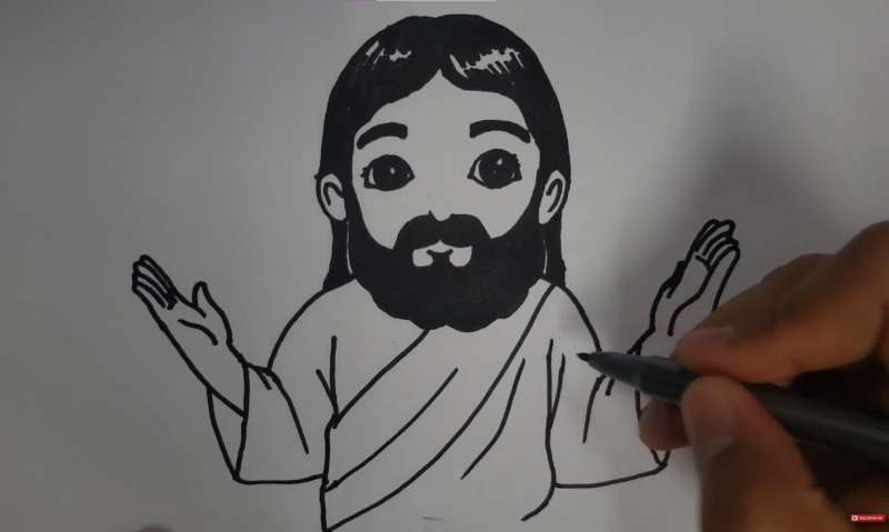 How-To-Draw-Jesus-Simple-And-Fast-Step-By-Step-1 How To Draw Jesus Quickly And Easily