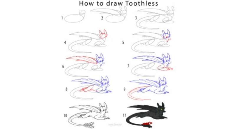How-To-Draw-Toothless-%E2%80%93-5-Steps-1 How To Draw Toothless In A Few Steps