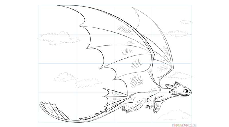 How-To-Draw-Toothless-Flying-1 How To Draw Toothless In A Few Steps