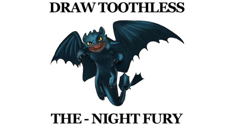 How-To-Draw-Toothless-Night-Fury-Dragon-From-How-To-Train-Your-Dragon-1 How To Draw Toothless In A Few Steps