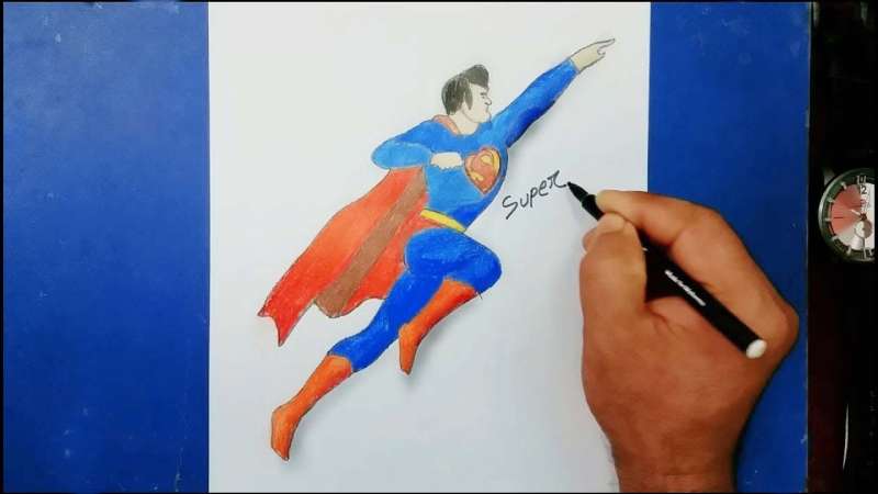 Superman-Draw-And-Painting-Step-By-Step-1 How To Draw Superman: 17 Quick Tutorials