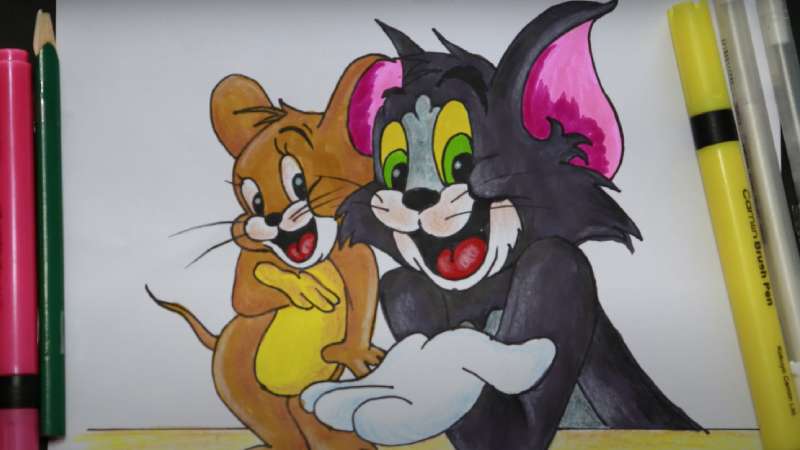 Tom  Jerry Drawing Tutorial  How to draw Tom  Jerry step by step