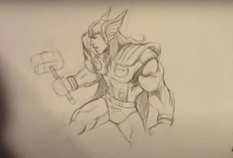Draw-Thor-from-Avengers-1 How To Draw Thor Like An Artist