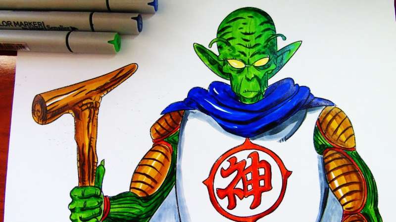 Drawing-Kami-From-Dragon-Ball-The-Movie-Step-By-Step-1 How To Draw Dragon Ball Z Characters