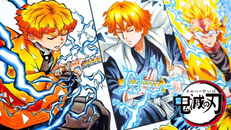 Drawing-Zenitsu-Agatsuma-In-Different-Anime-Form-Demon-Slayer-1 How To Draw Zenitsu: 27 Tutorials For You
