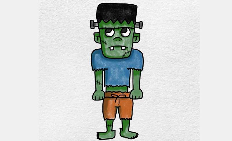 Easy-Frankenstein-Drawing-1 How To Draw Frankenstein’s Monster: 19 Tutorials