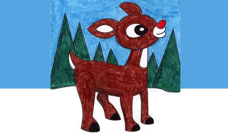 Easy-How-To-Draw-A-Reindeer-Tutorial-Video-And-Reindeer-Coloring-Page-1 How To Draw Rudolph: Quick Tutorials To Follow
