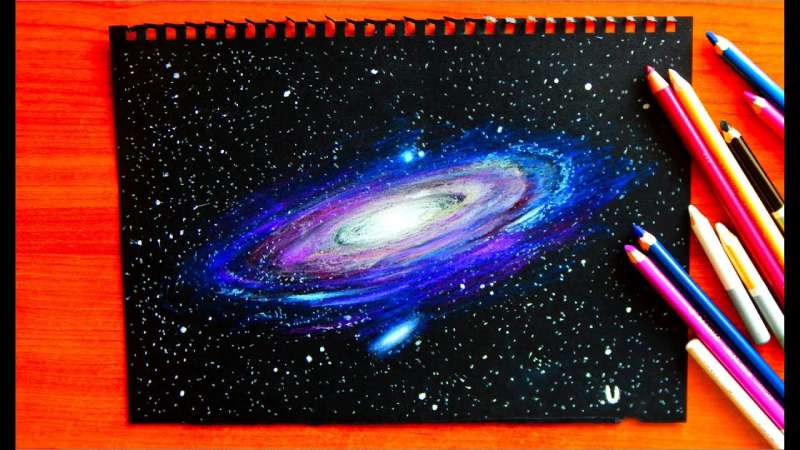 Galaxy-Drawing-How-To-Draw-A-Galaxy-Black-Paper-Drawing-1 How To Draw A Galaxy Easily With No Difficulty
