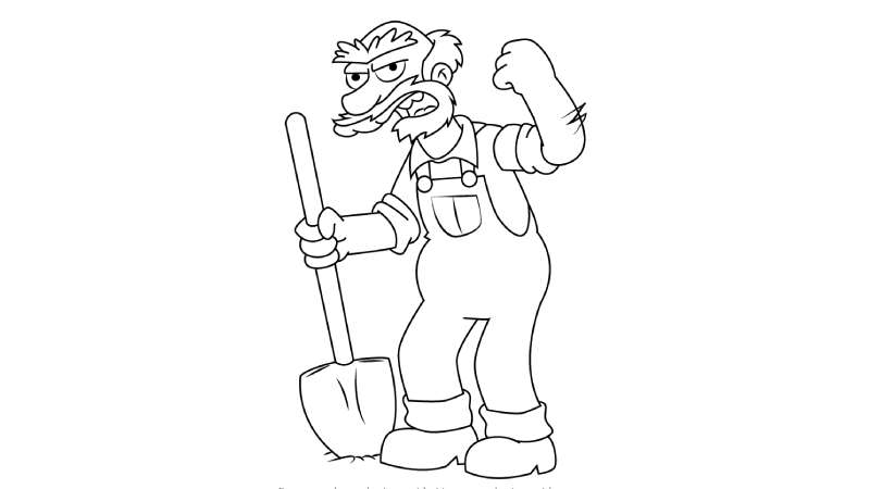 Groundskeeper-Willie How To Draw The Simpsons Characters