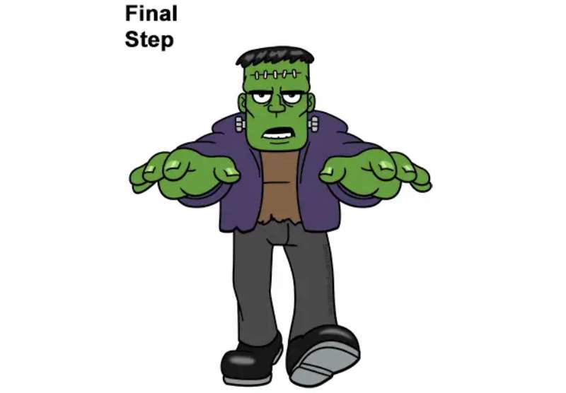 How-To-Draw-A-Cartoon-Frankenstein-VIDEO-Step-By-Step-Pictures-1 How To Draw Frankenstein’s Monster: 19 Tutorials