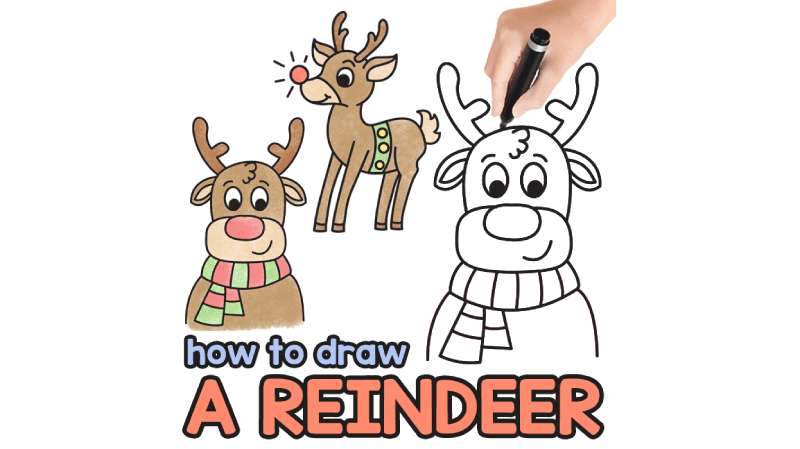 How-To-Draw-A-Reindeer-%E2%80%93-Step-By-Step-Drawing-Tutorial How To Draw Rudolph: Quick Tutorials To Follow