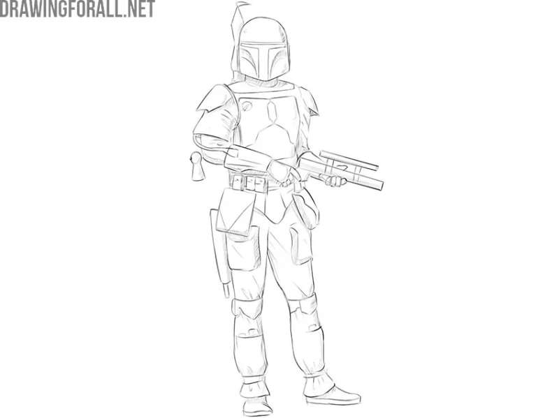 How-To-Draw-Boba-Fett-12-Steps-1 How To Draw Star Wars Characters