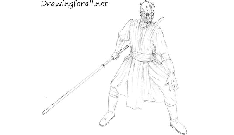 How-To-Draw-Darth-Maul-%E2%80%93-9-Steps-1 How To Draw Star Wars Characters