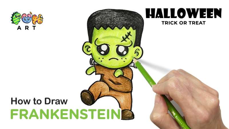 How-To-Draw-Frankenstein-HalloweenChibi-Style-Very-Easy-1 How To Draw Frankenstein’s Monster: 19 Tutorials