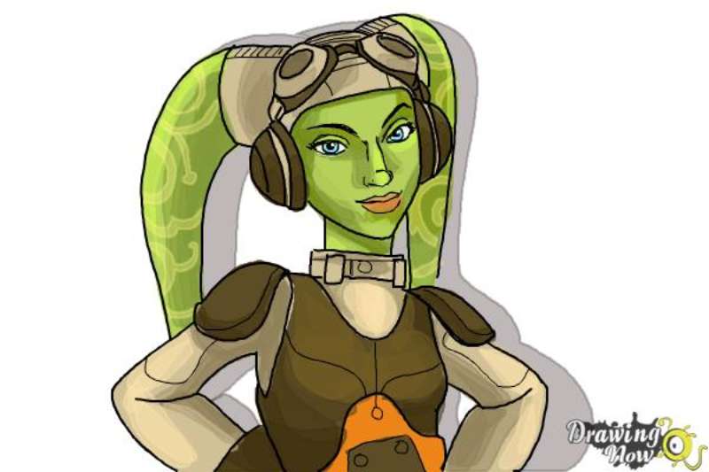 How-To-Draw-Hera-The-Pilot-From-Star-Wars-Rebels-1 How To Draw Star Wars Characters