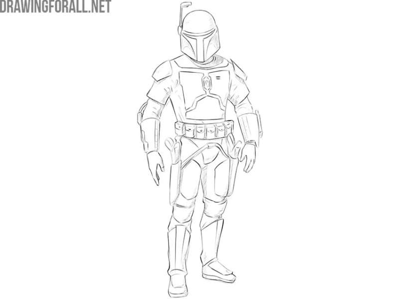 How-To-Draw-Jango-Fett-11-Steps-1 How To Draw Star Wars Characters