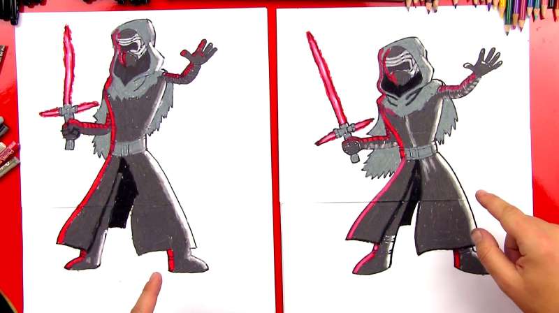 How-To-Draw-Kylo-Ren-From-Star-Wars-1 How To Draw Star Wars Characters