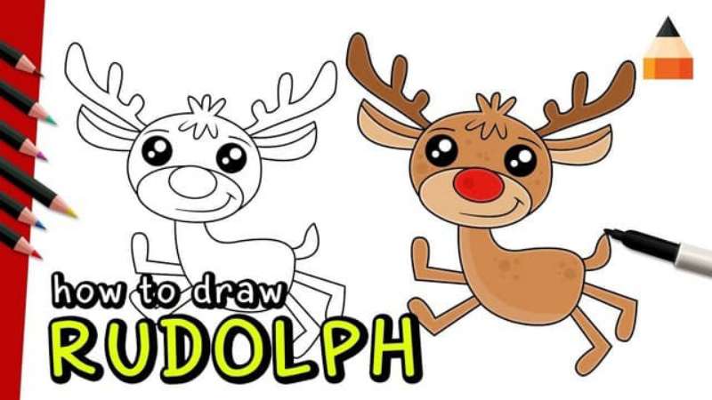 How-To-Draw-Rudolf-Rudolph-The-Red-Nosed-Reindeer-1 How To Draw Rudolph: Quick Tutorials To Follow