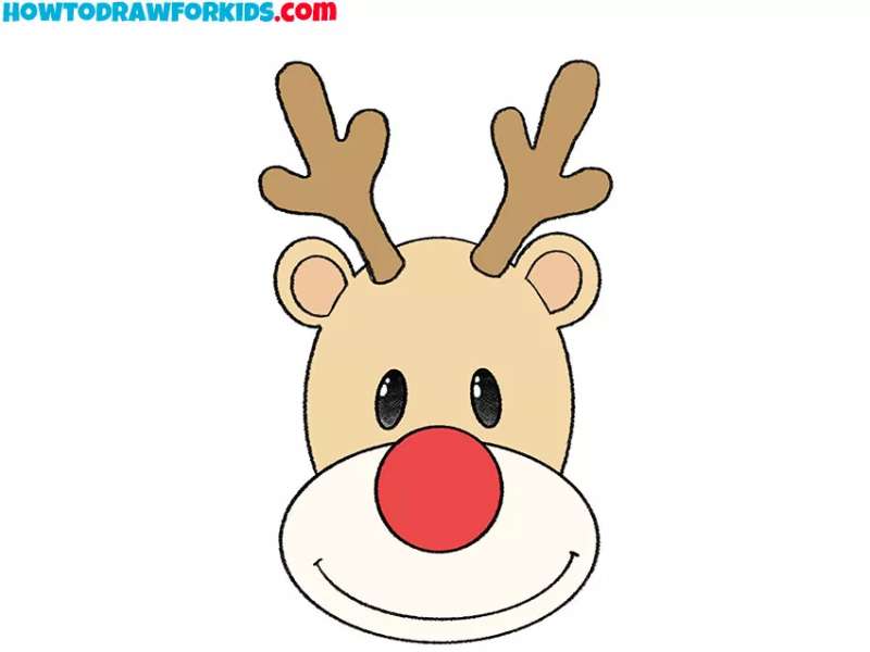 How-To-Draw-Rudolph-Face-1 How To Draw Rudolph: Quick Tutorials To Follow