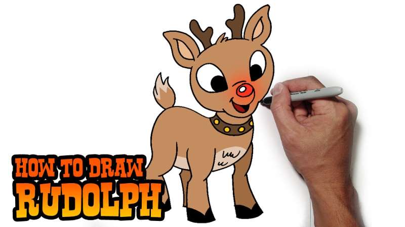 How-To-Draw-Rudolph-The-Red-Nosed-Reindeer-Easy-Art-Lesson-1 How To Draw Rudolph: Quick Tutorials To Follow