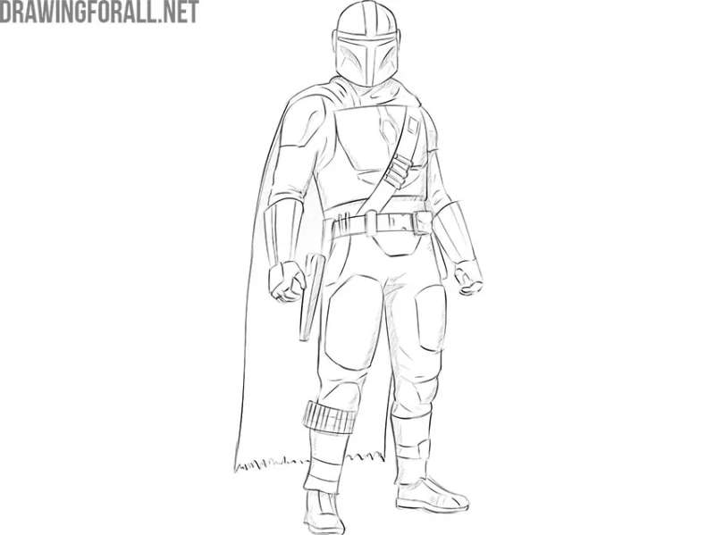 How-To-Draw-The-Mandalorian-%E2%80%93-12-Steps-1 How To Draw Star Wars Characters