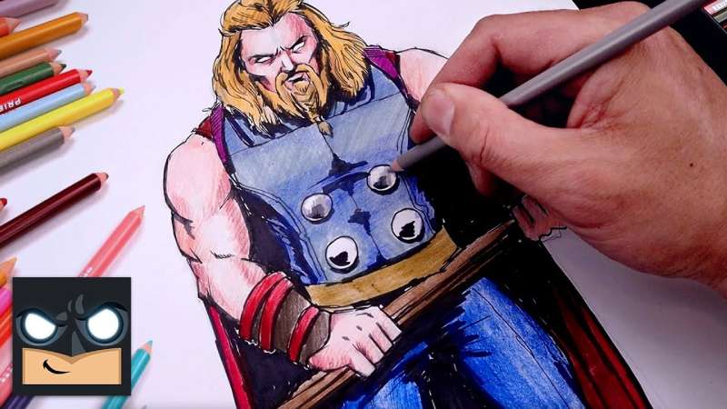 How-To-Draw-Thor-Love-And-Thunder-Draw-Color-Tutorial-1 How To Draw Thor Like An Artist