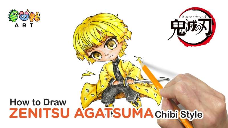 How-To-Draw-Zenitsu-Agatsuma-Demon-Slayer-Chibi-Style-Very-Easy-1 How To Draw Zenitsu: 27 Tutorials For You