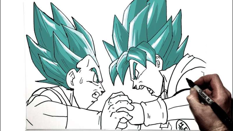How-to-Draw-Vegeta-vs-Goku-Step-by-step-Dragonball-1 How To Draw Vegeta: 21 Awesome Tuts