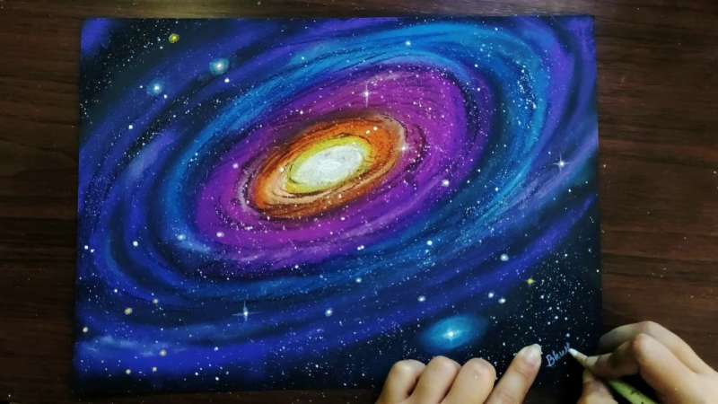 Quick-And-Easy-Galaxy-Drawing-With-Pastels-For-Beginners-Step-By-Step-1 How To Draw A Galaxy Easily With No Difficulty