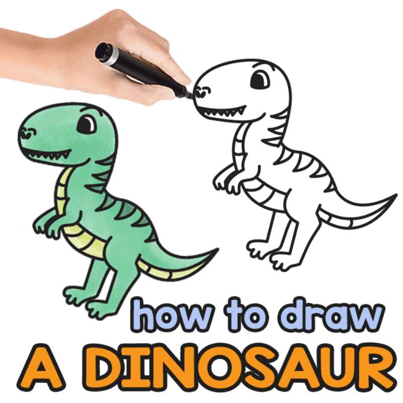 Dino-Drawing-Time-Quick-and-Fun How To Draw A Dinosaur: Tutorials To Learn From