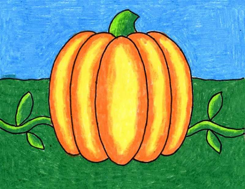 Pumpkin-Art_-From-Sketch-to-Color How To Draw A Pumpkin: Tutorials To Learn From