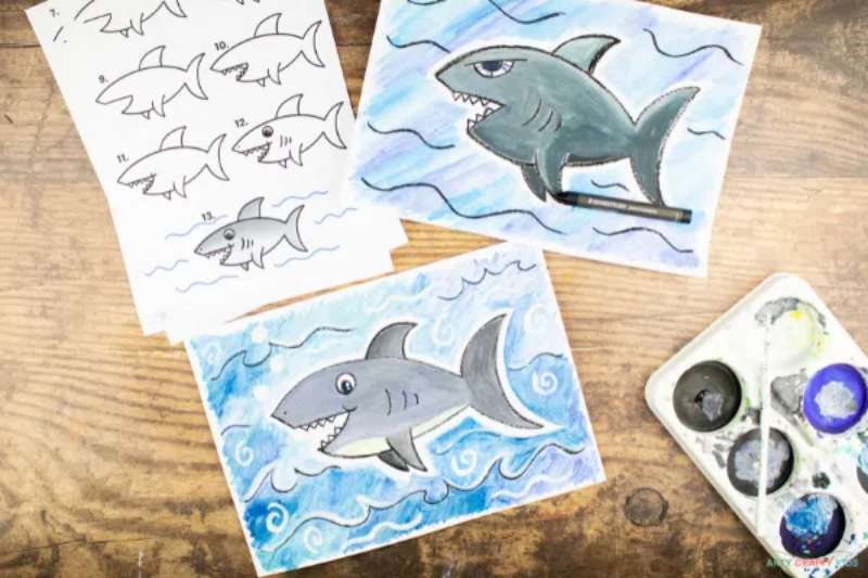 Shark-Doodles-Made-Easy How To Draw A Shark: Tutorials To Learn From