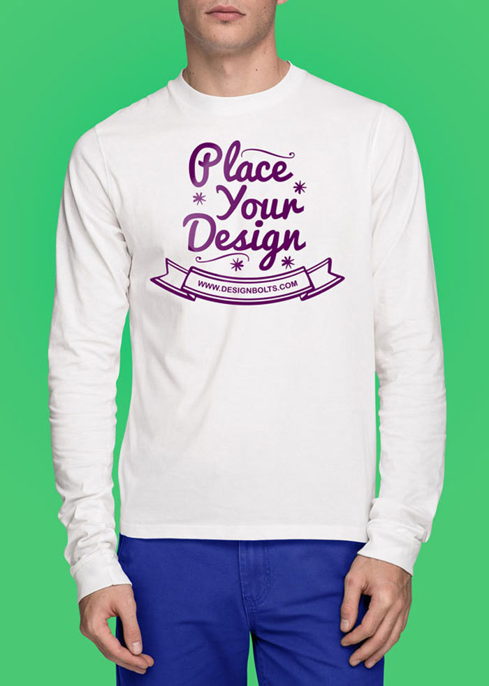 Free-white-tshirt-mockup-ps 82 FREE T-Shirt Template Options For Photoshop And Illustrator