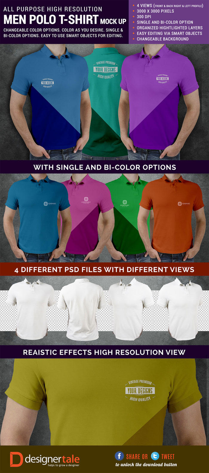 image_preview_polo_t_shirt 82 FREE T-Shirt Template Options For Photoshop And Illustrator